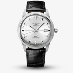 Longines Mens Ultra Chron Automatic Leather Strap Watch L2.937.4.72.2