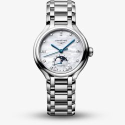 Longines Ladies PrimaLuna Moonphase Mother Of Pearl Dial Watch L8.126.4.87.6