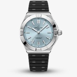 Breitling Mens Chronomat B31 40 Ice Blue Dial Black Rubber Strap Watch PB3114101C1S1