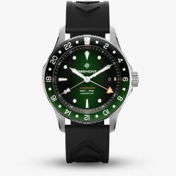 Bremont Mens Supermarine 300m GMT Tundra Green Watch SM40-GMT-SS-GNBK-R-S