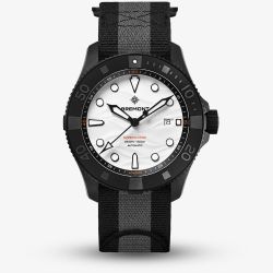 Bremont Mens Limited Edition Supermarine Full Ceramic Polar White NATO Strap Watch SM43-DT-BKCER-WH-N-S