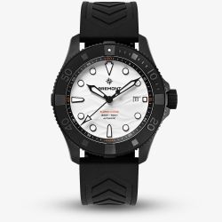 Bremont Mens Limited Edition Supermarine Full Ceramic Polar White Rubber Strap Watch SM43-DT-BKCER-WH-R-S