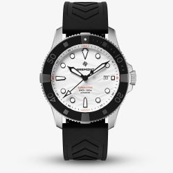 Bremont Mens Supermarine 500m Polar White Dial Rubber Strap Watch SM43-DT-SS-WH-R-S