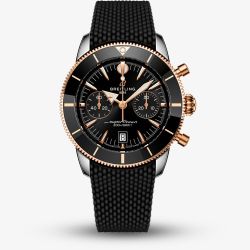 Breitling Mens Superocean Heritage B01 Chronograph 42mm Black Rubber Strap Watch UB0156H11B1S1
