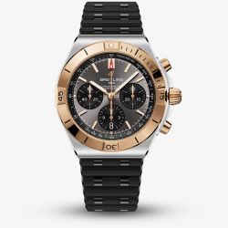 Breitling Mens Chronomat B01 42 Grey Dial Black Rubber Strap Watch UB0158101B1S1