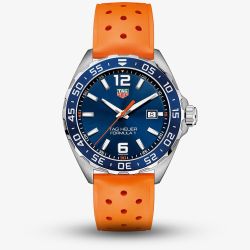 TAG Heuer Mens Formula 1 Date Orange Rubber Strap Watch WAZ1010.FT8028