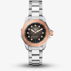 TAG Heuer Ladies Aquaracer Professional 200 Rose Gold Bezel Watch WBP2450.BA0622