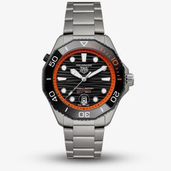 TAG Heuer Mens Limited Edition Aquaracer Professional 500 Date Orange & Black Dial Watch WBP5183.BF0010