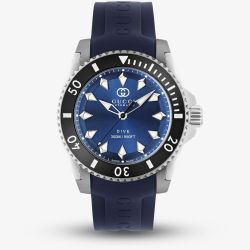 Gucci Mens Dive Blue Rubber Strap Watch YA136359