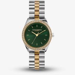 Olivia Burton Bejewelled Two Colour Green Watch 24000137