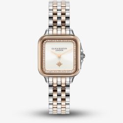 Olivia Burton Classic Two Tone Crystal Bezel White Dial Watch 24000125