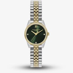 Olivia Burton Ladies Highbury Green Dial Two-Tone Stainless Steel Bracelet Watch 24000387