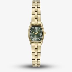 Olivia Burton Ladies Cambridge Green Dial Gold Plated Stainless Steel Bracelet Watch 24000390