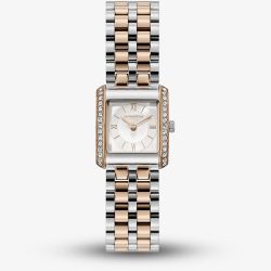 Olivia Burton Ladies Berkley Silver Dial Square Two Tone Bracelet Watch S/S 24000384