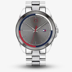 Tommy Hilfiger Riley Grey Date Dial Stainless Steel Bracelet Watch 1791684