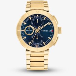 Tommy Hilfiger Mens Lorenzo Gold Chronograph Watch 1792118
