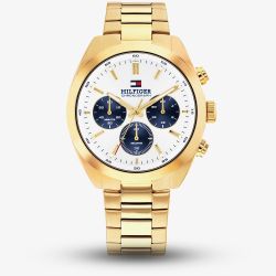 Tommy Hilfiger Mens Hudson Chronograph Gold Tone Watch 1710723