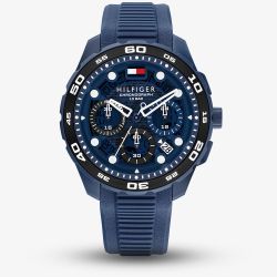 Tommy Hilfiger Mens TH-Regatta Blue Rubber Strap Watch 1792232