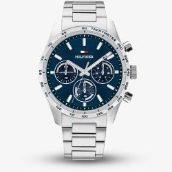 Tommy Hilfiger Mens Hampton Blue Dial Bracelet Watch 1792278