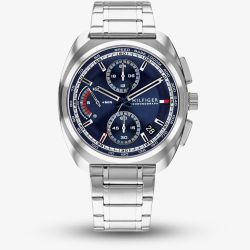 Tommy Hilfiger Mens Cole Chronograph Blue Dial Bracelet Watch 1792273