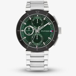 Tommy Hilfiger Mens Lorenzo Green Dial Bracelet Watch 1792117