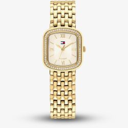Tommy Hilfiger Ladies Abby Golden Square Champagne Dial Bracelet Watch 1782923