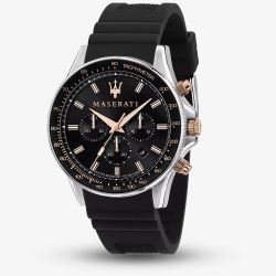 Maserati Mens Sfida Chronograph Black Rubber Strap Watch R8871640002
