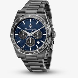Maserati Mens Velocita Black Chronograph Blue Dial Bracelet Watch R8873652015