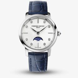 Frederique Constant Ladies moonphase Blue Strap Watch FC-206MPWD1S6