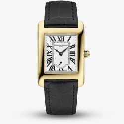 Frederique Constant Mens Carree Small Seconds Black Leather Strap Watch FC-235S2C5