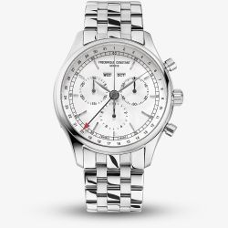 Frederique Constant Mens Clasic Quartz Chronograph Triple Calendar Silver Watch FC-296SW5B6B