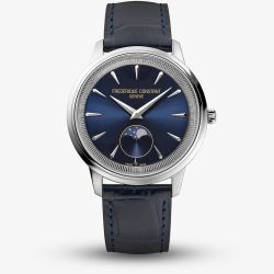 Frederique Constant Mens Classic Moneta Moonphase Blue Watch FC-206N3S6