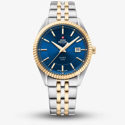  Swiss Military Mens Elegant Two-Tone Blue Dial Watch SM34065.09