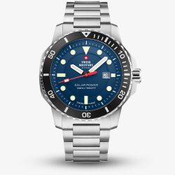 Swiss Military Mens Solar Sports Blue Dial Bracelet Watch SMS34102.02