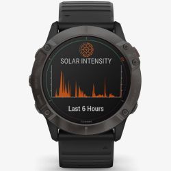 Garmin Unisex Fenix 6X Pro Solar Edition Black Rubber Strap Watch 010-02157-21 