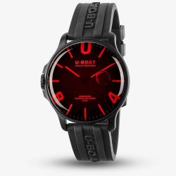 U-BOAT Mens Darkmoon 44mm Red Glass & Black Case Watch 8466/C