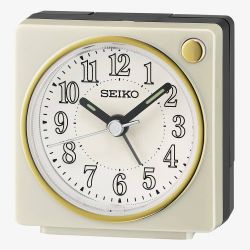 Seiko Clocks Cream Square Alarm Clock QHE197W