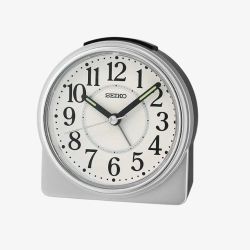 Seiko Silver Bedside Alarm Clock QHE198S