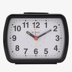  Hometime Black Oblong Alarm Clock 5184B