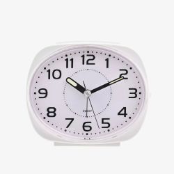 Hometime White Oval Alarm Clock 5382W