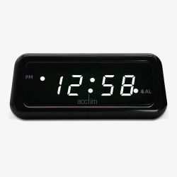 Acctim Cory Black LED Smart Connector Alarm Clock 16542