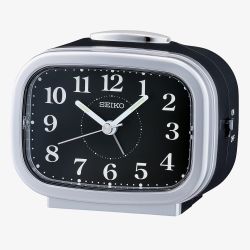 Seiko Retro Silver Black Bell Alarm Clock QHK060A