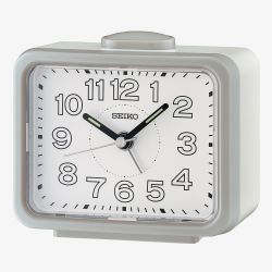 Seiko Retro White Dial Grey Alarm Clock QHK061N