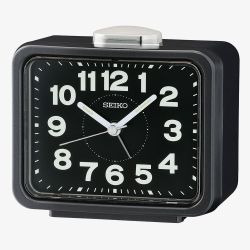 Seiko Retro Black Bell Alarm Clock QHK062K