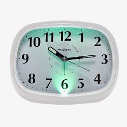 Hometime Oval White Alarm Clock 5334W