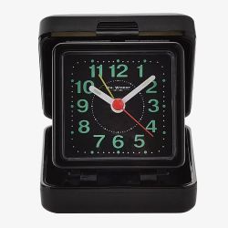 Hometime Black Travel Alarm Clock 5165B