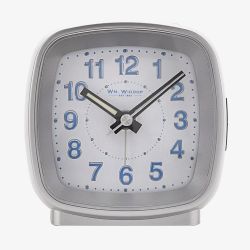 Hometime Silver Cushion Shaped Alarm Clock 5205S
