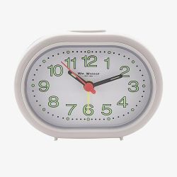 Hometime White Oval Beep Alarm Clock 5155W