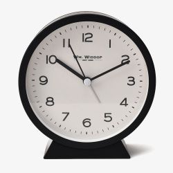 WM Widdop Black Flat Base Alarm Clock 5376B