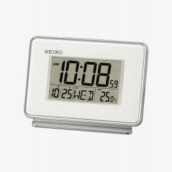 Seiko Clocks White Digital Dual Alarm Clock QHL068W